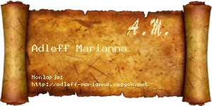 Adleff Marianna névjegykártya